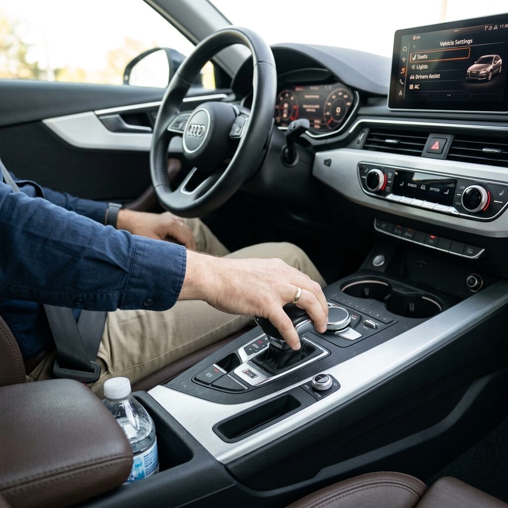 Ovládání systému Audi MMI při resetu tlaku pneu