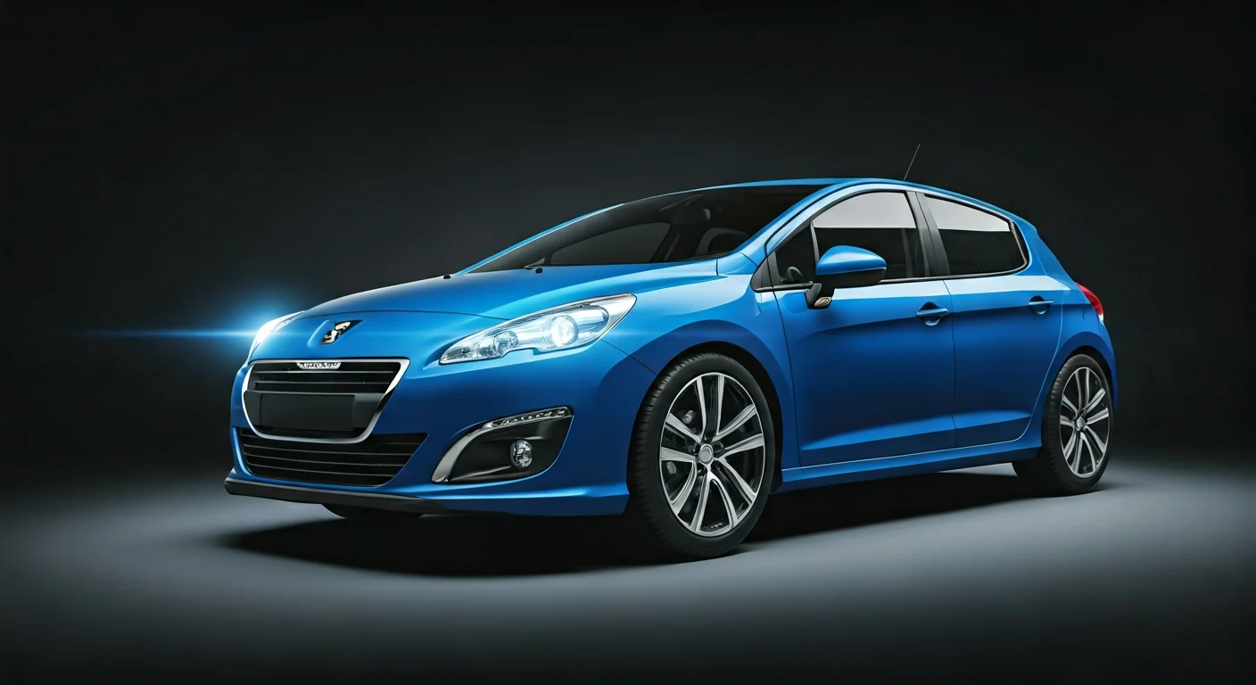 Štítek s doporučeným tlakem pneumatik na sloupku dveří vozu Peugeot