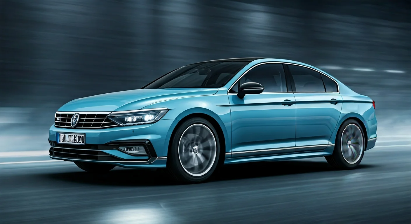 Detail prémiové pneumatiky obuté na litých kolech vozu Volkswagen Passat