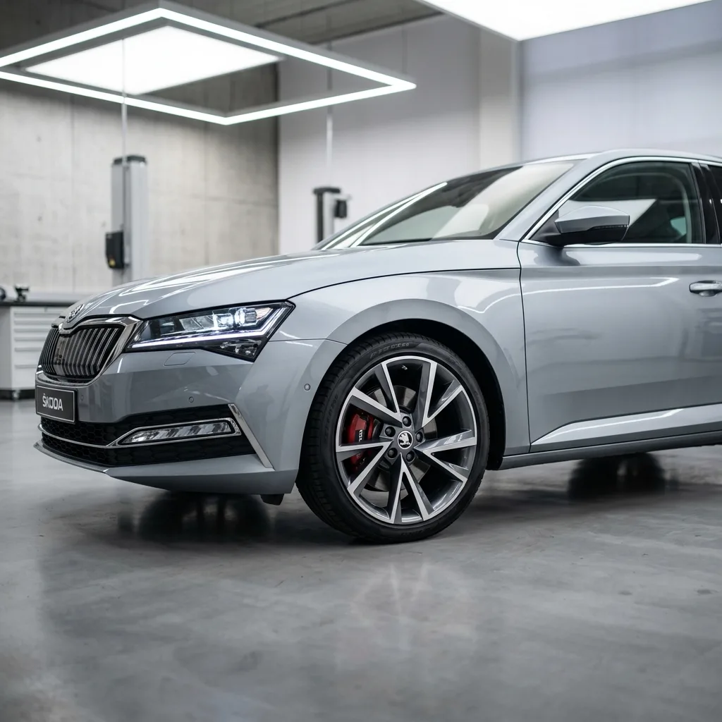 Alu kola a pneumatiky na voze Škoda Superb 3